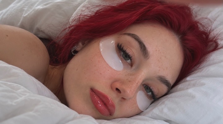 Alice Kwong in a quiet morning portrait with under-eye patches